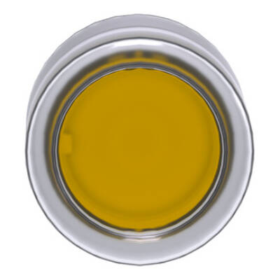 Head for illuminated push button, Harmony XB4, yellow, flush, 22mm, spring return, universal LED, clear boot, unmarked - Schneider Electric - ZB4BW583