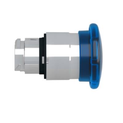 Head for illuminated push button, Harmony XB4, metal, blue mushroom 40mm, 22mm, universal LED, latching push-pull - Schneider Electric - ZB4BW663