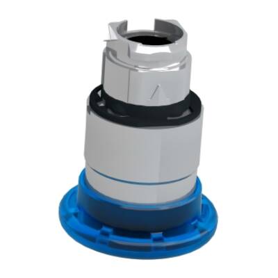 Head for illuminated push button, Harmony XB4, metal, blue mushroom 40mm, 22mm, universal LED, latching push-pull - Schneider Electric - ZB4BW663