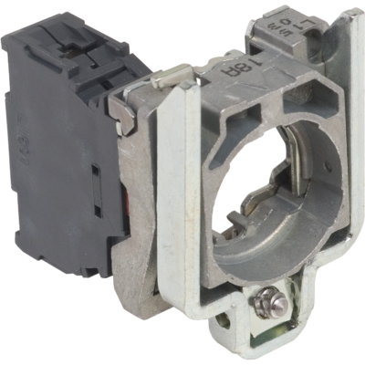 Complete body/contact assembly, Harmony XB4, single contact block with body/fixing collar 1NC spring clamp terminal - Schneider Electric - ZB4BZ1026P