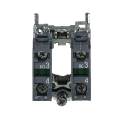 Single contact block with body/fixing collar, metal, screw clamp terminal, 2 NO - Schneider Electric - ZB4BZ103