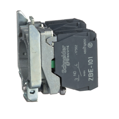 Single contact block with body/fixing collar, metal, screw clamp terminal, 2 NO - Schneider Electric - ZB4BZ103