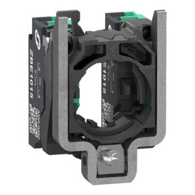 Complete body contact assembly, Harmony XB4, single contact, with fixing collar, metal, 2 NO, compact push in terminals - Schneider Electric - ZB4BZ1035