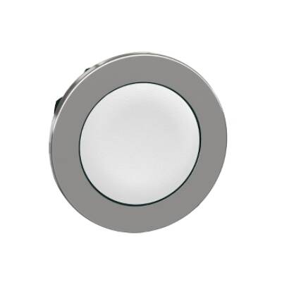 Harmony XB4, Flush mounted push button head, metal, white, Ø30, spring return, unmarked - Schneider Electric - ZB4FA1