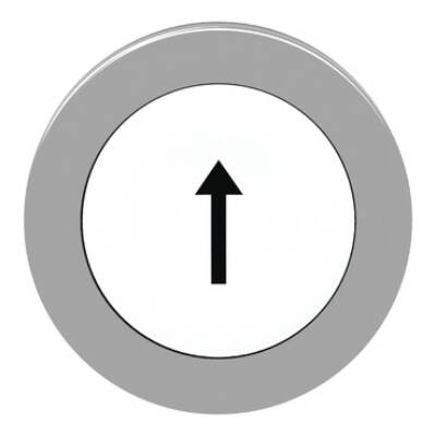 Harmony XB4, Flush mounted push button head, metal, white, Ø30, spring return, marked UP ARROW - Schneider Electric - ZB4FA334