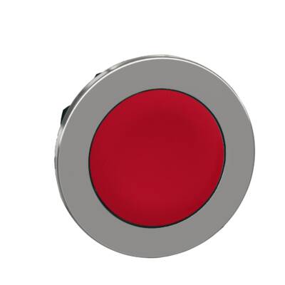 Harmony XB4, Flush mounted push button head, metal, red, Ø30, spring return, unmarked - Schneider Electric - ZB4FA4