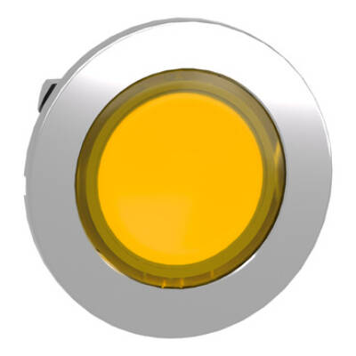 Head for illuminated push button, Harmony XB4, metal, yellow, universal LED, 30mm, left to center, for legend of insertion - Schneider Electric - ZB4FA58