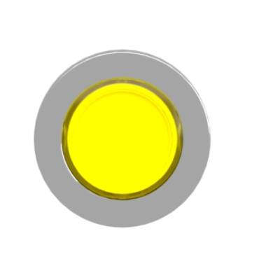 Head for illuminated push button, Harmony XB4, metal, yellow flush mounted, 30mm, universal LED, unmarked - Schneider Electric - ZB4FH083