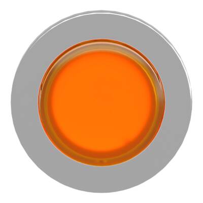 Head for illuminated push button, Harmony XB4, metal, orange projecting, 30mm, universal LED, push-push, unmarked - Schneider Electric - ZB4FH53