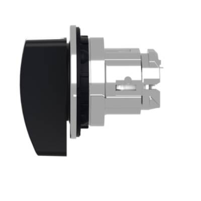 Head for selector switch, Harmony XB4, flush mounted black long handle 3 position return center - Schneider Electric - ZB4FJ5