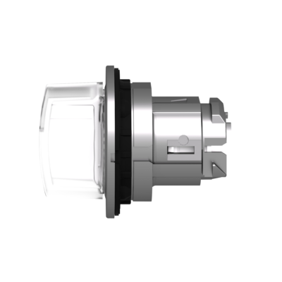 Head for illuminated selector switch, Harmony XB4, metal, white handle, flush mounted, 30mm, universal LED, 3 positions - Schneider Electric - ZB4FK1313