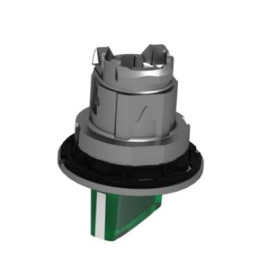 Head for illuminated selector switch, Harmony XB4, metal, green handle, flush mounted, 30mm, universal LED, 2 positions - Schneider Electric - ZB4FK1433