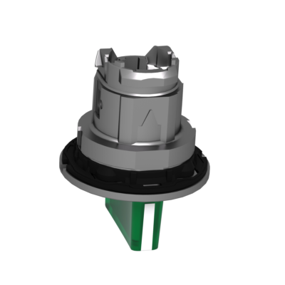 Head for illuminated selector switch, Harmony XB4, metal, green handle, 30mm, universal LED, 3 positions, to center - Schneider Electric - ZB4FK1533