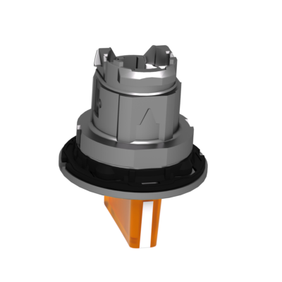 Head for illuminated selector switch, Harmony XB4, metal, orange handle, 30mm, universal LED, 3 positions, left to center - Schneider Electric - ZB4FK1753