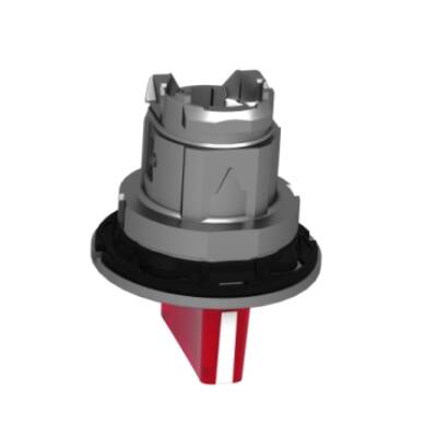 Head for illuminated selector switch, Harmony XB4, metal, red handle, 30mm, universal LED, 3 positions, right to center - Schneider Electric - ZB4FK1843