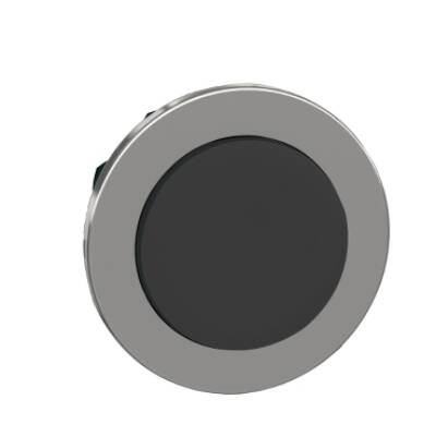 Head for non illuminated push button, Harmony XB4, flush mounted black projecting pushbutton - Schneider Electric - ZB4FL2