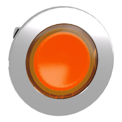 Head for pilot light, Harmony XB4, metal, orange flush mounted, 30mm, universal LED, plain lens - Schneider Electric - ZB4FV053