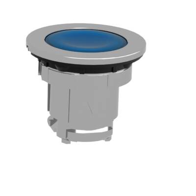 Head for pilot light, Harmony XB4, metal, blue flush mounted, 30mm, universal LED, plain lens - Schneider Electric - ZB4FV063