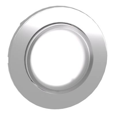 Head for illuminated push button, Harmony XB4, plastic, white projecting, 30mm, universal LED, spring return, plain lens - Schneider Electric - ZB4FW113
