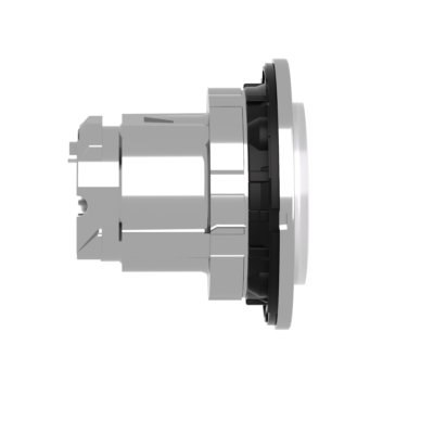 Head for illuminated push button, Harmony XB4, plastic, white projecting, 30mm, universal LED, spring return, plain lens - Schneider Electric - ZB4FW113