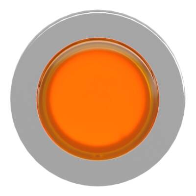 Head for illuminated push button, Harmony XB4, plastic, orange projecting, 30mm, universal LED, spring return, plain lens - Schneider Electric - ZB4FW153