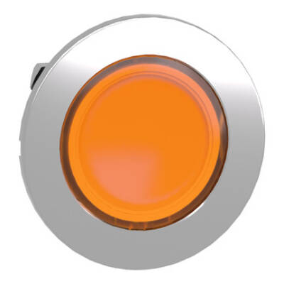 Head for illuminated push button, Harmony XB4, metal, orange flush, 30mm, spring return, universal LED, unmarked - Schneider Electric - ZB4FW353