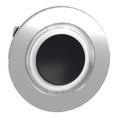 Head for illuminated push button, Harmony XB4, plastic, white flush, 30mm, universal LED, spring return, illuminated ring - Schneider Electric - ZB4FW913
