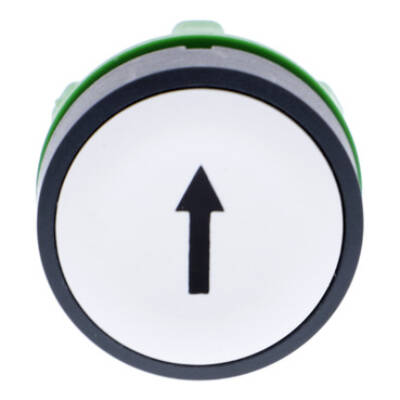 Push button head, plastic, flush, white, Ø22, spring return, marked UP ARROW - Schneider Electric - ZB5AA334