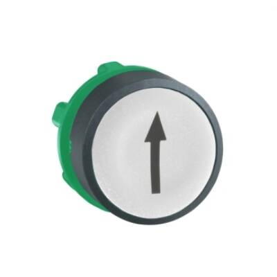 Push button head, plastic, flush, white, Ø22, spring return, marked UP ARROW - Schneider Electric - ZB5AA334