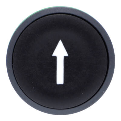 Push button head, plastic, flush, black, Ø22, spring return, marked DOWN ARROW - Schneider Electric - ZB5AA335