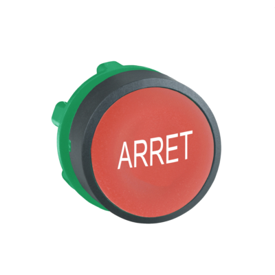 Head for non illuminated push button, Harmony XB5, red flush pushbutton Ø22 mm spring return "ARRET" - Schneider Electric - ZB5AA433