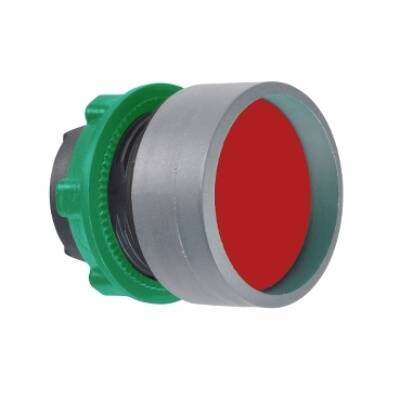 Harmony XB5, Push button head, plastic, recessed, red, Ø22, spring return, unmarked, grey bezel - Schneider Electric - ZB5AA46C0