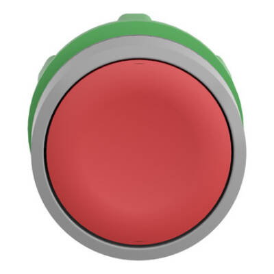 Harmony XB5, Push button head, plastic, flush, red, Ø22, spring return, unmarked, grey bezel - Schneider Electric - ZB5AA4C0
