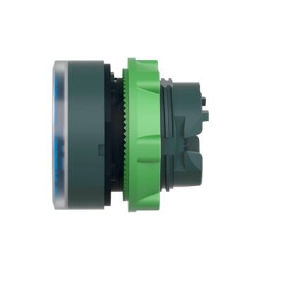 Head for illuminated push button, Harmony XB5, plastic, blue flush, 22mm, universal LED, for insetion of legend - Schneider Electric - ZB5AA68