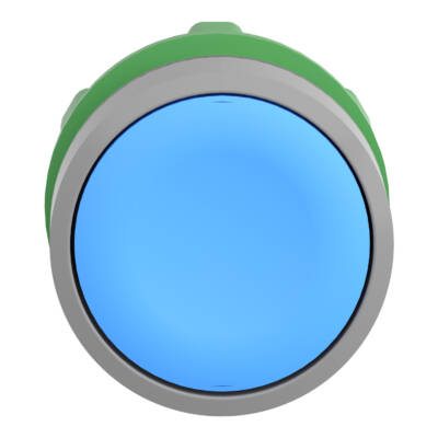 Harmony XB5, Push button head, plastic, flush, blue, Ø22, spring return, unmarked, grey bezel - Schneider Electric - ZB5AA6C0