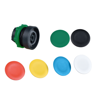 flush pushbutton head Ø22 spring return with 6 coloured caps unmarked - Schneider Electric - ZB5AA9