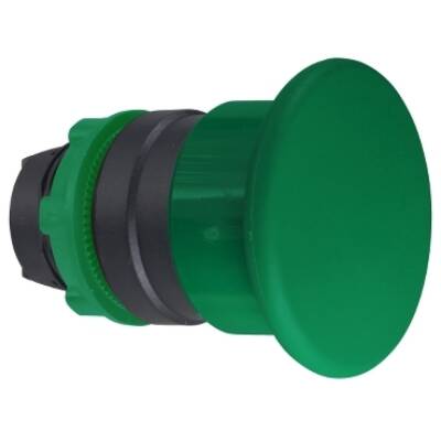 Mushroom push button head Ø40, plastic, green, Ø22, spring return - Schneider Electric - ZB5AC3