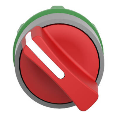 Harmony XB5, Selector switch head, plastic, red, Ø22, 2 positions, stay put, grey bezel - Schneider Electric - ZB5AD204C0