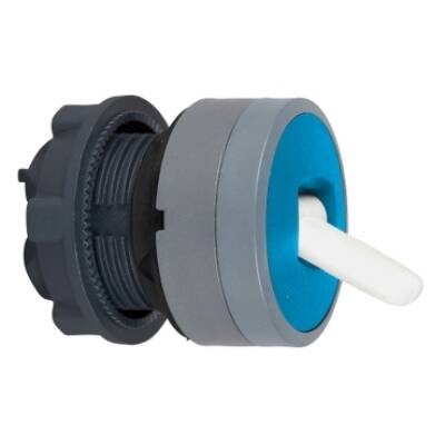 Harmony XB5, Toggle switch head, plastic, blue, Ø22, 2 positions, stay put, grey bezel - Schneider Electric - ZB5AD2806C0