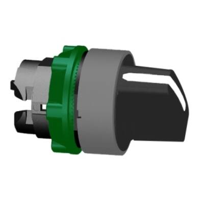 Harmony XB5, Selector switch head, plastic, black, Ø22, 3 positions, stay put, grey bezel   modif image - Schneider Electric - ZB5AD3C0