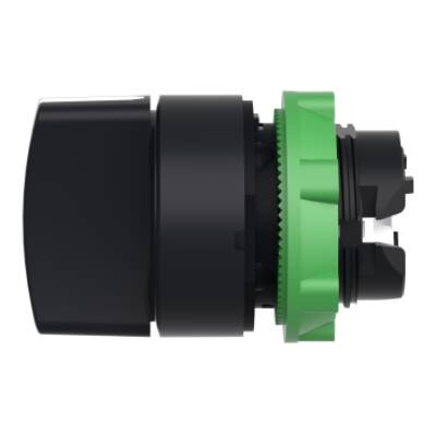 black selector switch head Ø22 3-position spring return - Schneider Electric - ZB5AD7