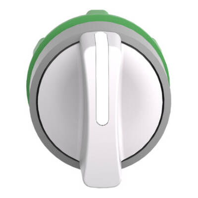 Harmony XB5, Selector switch head, plastic, white, Ø22, 3 positions, spring return from left to center, grey bezel - Schneider Electric - ZB5AD701C0