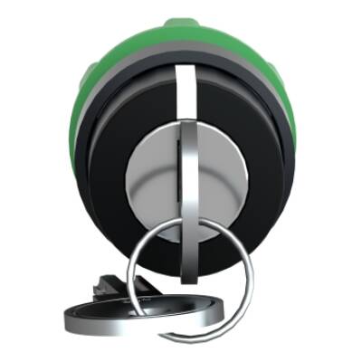 Harmony XB5, Key switch selector head, plastic, black, Ø22, key n°455, 3 positions, stay put - Schneider Electric - ZB5AG9