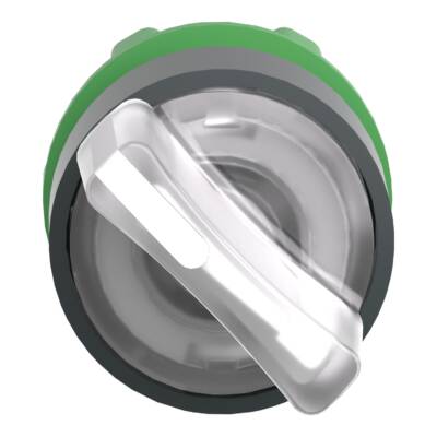 Head for illuminated selector switch, Harmony XB5, dark grey plastic, white handle, 22mm, universal LED, 2 positions - Schneider Electric - ZB5AK1213
