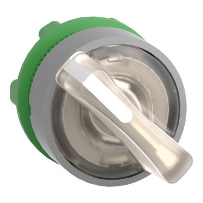 Head for illuminated selector switch, Harmony XB5, grey bezel, white handle, 22mm, universal LED, 2 positions - Schneider Electric - ZB5AK1213C0