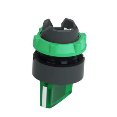 Head for illuminated selector switch, Harmony XB5, Harmony XALF, grey plastic, green handle, 22mm, universal LED, 2 positions - Schneider Electric - ZB5AK1233