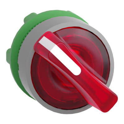 Head for illuminated selector switch, Harmony XB5, grey bezel, red handle, 22mm, universal LED, 2 positions - Schneider Electric - ZB5AK1243C0