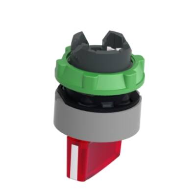 Head for illuminated selector switch, Harmony XB5, grey bezel, red handle, 22mm, universal LED, 2 positions - Schneider Electric - ZB5AK1243C0