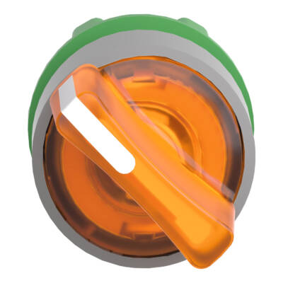 Head for illuminated selector switch, Harmony XB5, grey bezel, orange handle, 22mm, universal LED, 2 positions - Schneider Electric - ZB5AK1253C0