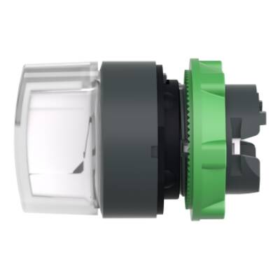 Head for illuminated selector switch, Harmony XB5, grey plastic, white handle, 22mm, universal LED, 3 positions, stay put - Schneider Electric - ZB5AK1313